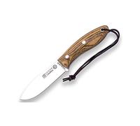 Joker Cuchillo de caza deportivo Canadiense CB114-P, mango de Madera Bocote, hoja de 10,5 cm, incluye funda piel, Herramienta de pesca, caza, camping y senderismo