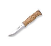 Joker Cuchillo de Monte Puukko CL127, Mango de Abedul Rizado, Hoja de 10 cm en Acero Sandvik 14C28N, Incluye Funda Piel marrón, Herramienta de Pesca, Caza, Camping y Senderismo