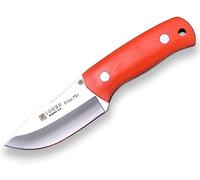 Joker Cuchillo desollador Erizo TS1 CN81-K, Cuchillo con Hoja de 7,5 cm, Mango Canvas Micarta Naranja, Funda de kydex Negro, Herramienta de Pesca, Caza, Camping y Senderismo.