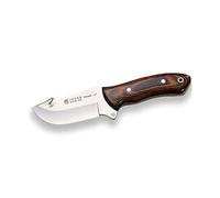 Joker Cuchillo desollador Profesional Venado CR65, cachas de Madera roja Estamina, Hoja de 9 cm MOVA con desgarrador, Herramienta de Pesca, Caza, Camping y Senderismo