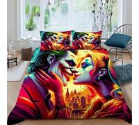Joker Harley Quinn Funda De Edredón 3 Piezas con Impresión En 3D Gothic Themes con Cremallera Y Funda De Almohada King（220x240cm） Microfibra Ropa De Cama