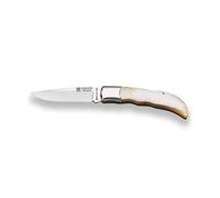 Joker Navaja artesanal Pointer NA09 con cachas en asta de toro, hoja de 7,8 cm, herramienta de pesca, caza, camping y senderismo