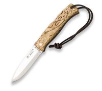 Joker navaja bushcraft artica nl155 con cachas en madera de abedul riz