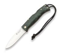 Joker Navaja Bushcraft ARTICA NV156 con cachas en Jute Micarta Verde, hoja de 8 cm 14c28n, herramienta de pesca, caza, camping y senderismo