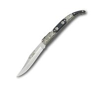 Joker Navaja clásica decorada N102A con puño de zamak - ABS, hoja de 9 cm inox 420, 60 gr, herramienta de pesca, caza, camping y senderismo