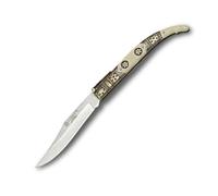 Joker Navaja clásica N102D con puño de zamak decorado, hoja de 9 cm de acero inox 420, peso 50 gramos, herramienta de pesca, caza, camping y senderismo