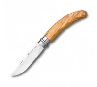 Joker Navaja con puño de olivo NO21, virola giratoria, hoja de 7,5 cm Inox 420, herramienta de pesca, caza, camping y senderismo