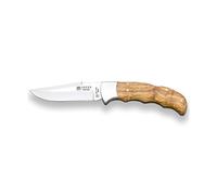 Joker Navaja de caza Terrier NO17, mango de madera de olivo, hoja de 9 cm MOVA, con seguro trasero, herramienta de pesca, caza, camping y senderismo