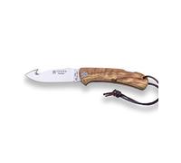 Joker Navaja desolladora de caza Cocker NO135 hoja de 9 cm y cachas en madera de olivo, cordón de cuero, herramienta de pesca, caza, camping y senderismo