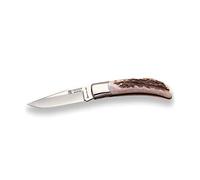 Joker Navaja Pointer NC06 con virola INOX, Bloqueo, cachas en asta de Ciervo y Hoja MOVA de 9 cm, 120 gr, Herramienta de Pesca, Caza, Camping y Senderismo
