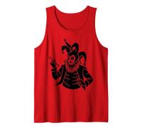 Joker Sosteniendo Palillos Court Bufón Payaso Comida Japonesa Camiseta sin Mangas