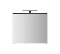 Jokey Armario con espejo Arda con iluminación LED de 72,2 cm de ancho. Armario con espejo para baño de MDF. Incluye enchufe, color negro