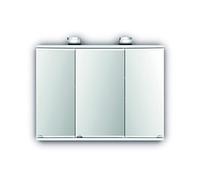 Jokey Armario con espejo Lena de 80 cm de ancho, armario con espejo de baño de MDF, con luces LED y enchufe, color blanco