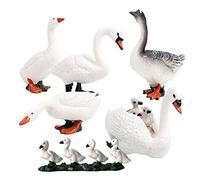 JOKFEICE Figuras de Animales 6 pcs Realista Plástico Familia de Ganso Modelo de acción Proyecto de Ciencia, Regalo de cumpleaños, Decoración de Pastel para niños
