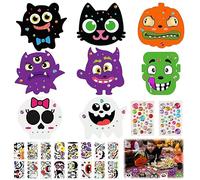 JOKILY Halloween Basteln Kinder 8 Stück Halloween Moosgummi Bastelset für Deko, DIY KürbisBastelsets, Bastelset Kinder mit Aufkleber für Herbst Thanksgiving Handwerk Geschenke
