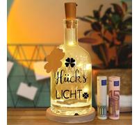 JOKILY Luz LED para botella con refrán, luz de la suerte, botella iluminada, botellas decorativas con corchos, regalos para mejores amigos, regalo de valor para novia, regalo de cumpleaños para novia