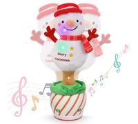 JOKILY Papá Noel bailando juguete, juguete de Navidad parlante, figura decorativa de Navidad, regalos electrónicos de muñeca de peluche para regalo interactivo de peluche parlante (B)
