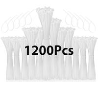 Jokisa 1200 Piezas Bridas de Plástico, 100/150/200/250mm Bridas Blanco, 18kg de Resistencia a la Tracción, Varios tamaños cable ties para Interiores y Exteriores