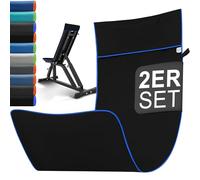 Jokisa 2 Piezas Toalla de Microfibra, 120x50 cm Toalla Gimnasio, Absorbente y de Secado Rápido, Ultraligera, Ideal para Gym, Viaje, Deporte, Playa, Camping, Yoga y Sauna (Negro - Azul)