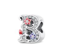 Jokmeo Charm colgante letra B en plata esterlina 925 para mujer, con diseño de estrella de mar y perlas, compatible con pulseras y collares europeos, joyería femenina moderna.
