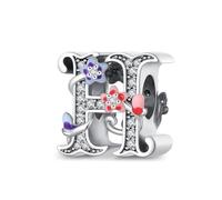 Jokmeo Charm colgante letra H en plata esterlina 925 para mujer, con diseño de estrella de mar y perlas, compatible con pulseras y collares europeos, joyería femenina moderna.