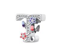 Jokmeo Charm colgante letra T en plata esterlina 925 para mujer, con diseño de estrella de mar y perlas, compatible con pulseras y collares europeos, joyería femenina moderna.