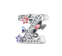 Jokmeo Charm colgante letra Z en plata esterlina 925 para mujer, con diseño de estrella de mar y perlas, compatible con pulseras y collares europeos, joyería femenina moderna.