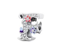 Jokmeo Colgante de letra F de plata 925 para mujeres con patrón de estrella de mar, compatible con pulseras y collares de estilo Pandora y europeo. Adecuado para mujeres y niñas.