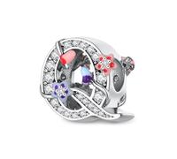 Jokmeo Colgante de letra Q de plata 925 para mujeres con patrón de estrella de mar, compatible con pulseras y collares de estilo Pandora y europeo. Adecuado para mujeres y niñas.