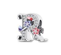 Jokmeo Colgante de letra R de plata 925 para mujeres con patrón de estrella de mar, compatible con pulseras y collares de estilo Pandora y europeo. Adecuado para mujeres y niñas.