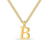 Jokmeo Collar con Letra Inicial B de Chapado en Oro 14k, fino collar colgante de letra chapada en oro, perfecto para el uso diario de la mujer.