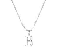 Jokmeo Collar con Letra Inicial B de Plata de Ley 925, fino collar colgante de letra plateada, perfecto para el uso diario de la mujer.