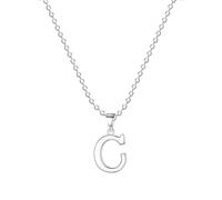 Jokmeo Collar con Letra Inicial C de Plata de Ley 925, fino collar colgante de letra plateada, perfecto para el uso diario de la mujer.
