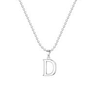 Jokmeo Collar con Letra Inicial D de Plata de Ley 925, fino collar colgante de letra plateada, perfecto para el uso diario de la mujer.