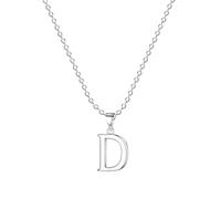 Jokmeo Collar con Letra Inicial D de Plata de Ley 925, fino collar colgante de letra plateada, perfecto para el uso diario de la mujer.