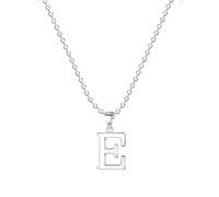 Jokmeo Collar con Letra Inicial E de Plata de Ley 925, fino collar colgante de letra plateada, perfecto para el uso diario de la mujer.