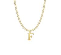 Jokmeo Collar con Letra Inicial F de Chapado en Oro 14k, fino collar colgante de letra chapada en oro, perfecto para el uso diario de la mujer.