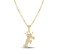 Jokmeo Collar con Letra Inicial F de Chapado en Oro 14k, fino collar colgante de letra chapada en oro, perfecto para el uso diario de la mujer.