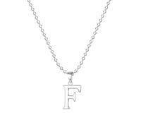 Jokmeo Collar con Letra Inicial F de Plata de Ley 925, fino collar colgante de letra plateada, perfecto para el uso diario de la mujer.