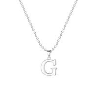 Jokmeo Collar con Letra Inicial G de Plata de Ley 925, fino collar colgante de letra plateada, perfecto para el uso diario de la mujer.