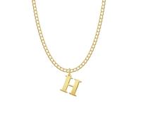 Jokmeo Collar con Letra Inicial H de Chapado en Oro 14k, fino collar colgante de letra chapada en oro, perfecto para el uso diario de la mujer.