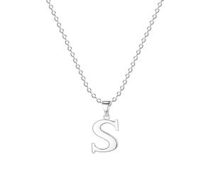 Jokmeo Collar con Letra Inicial S de Plata de Ley 925, fino collar colgante de letra plateada, perfecto para el uso diario de la mujer.