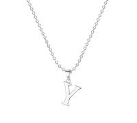 Jokmeo Collar con Letra Inicial Y de Plata de Ley 925, fino collar colgante de letra plateada, perfecto para el uso diario de la mujer.