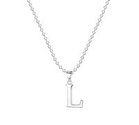Jokmeo Collar de plata 925 para mujeres con letras de la A a la Z, collar con colgante de letra de plata delicado, ideal para uso diario de mujeres.