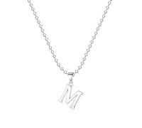 Jokmeo Collar de plata 925 para mujeres con letras de la A a la Z, collar con colgante de letra de plata delicado, ideal para uso diario de mujeres.