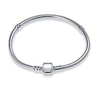 Jokmeo Pulsera de Plata de Ley 925 para Mujer, Pulsera de Eslabones Serpiente de la Colección Pandora Moments, Compatible con Dijes, Adecuada para Mujeres y Niñas. (vacía 17cm)