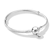 Jokmeo Pulsera de Plata de Ley 925 para Mujer, Pulsera de Eslabones Serpiente de la Colección Pandora Moments, Compatible con Dijes, Adecuada para Mujeres y Niñas. (amar 17cm)