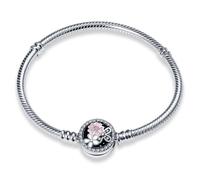 Jokmeo Pulsera para mujer de plata de ley 925, Moments Serpiente, pulsera de eslabones para Pandora, compatible con colgantes, apta para mujeres y niñas (flor 18 cm)