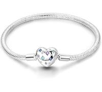 Jokmeo Pulsera para mujer de plata de ley 925, pulseras Moments Serpiente, pulsera de eslabones para Pandora Charm colgante, Día de San Valentín, Día de la Madre, regalo de cumpleaños para mujeres