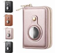 JOKO DESIGN Air Tracker Slim Monedero para Apple AirTag y todos los rastreadores GPS redondos en AirTagstyle NFC + protección RFID - Mini cartera para hombre y mujer Smart Tarjetero, Rosa., 8 x 10 x 2